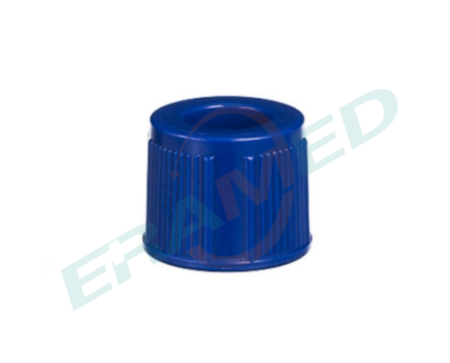 plastic cap component for blood collection tube Blue plastic cap component for blood collection tube Blue