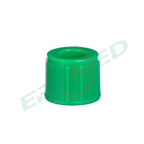 plastic cap component for blood collection tube Green plastic cap component for blood collection tube Green