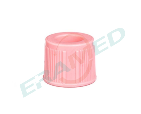 plastic cap component for blood collection tube Pink plastic cap component for blood collection tube Pink