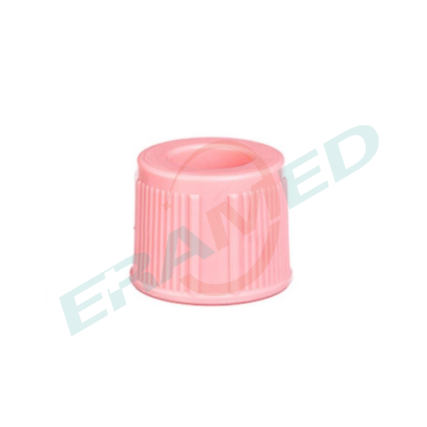 plastic cap component for blood collection tube Pink plastic cap component for blood collection tube Pink