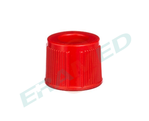 plastic cap component for blood collection tube Red plastic cap component for blood collection tube Red